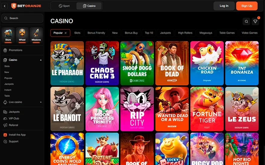 casino spellen bij Oranje