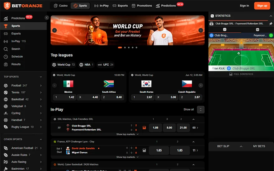 Oranjebet wedden op sport